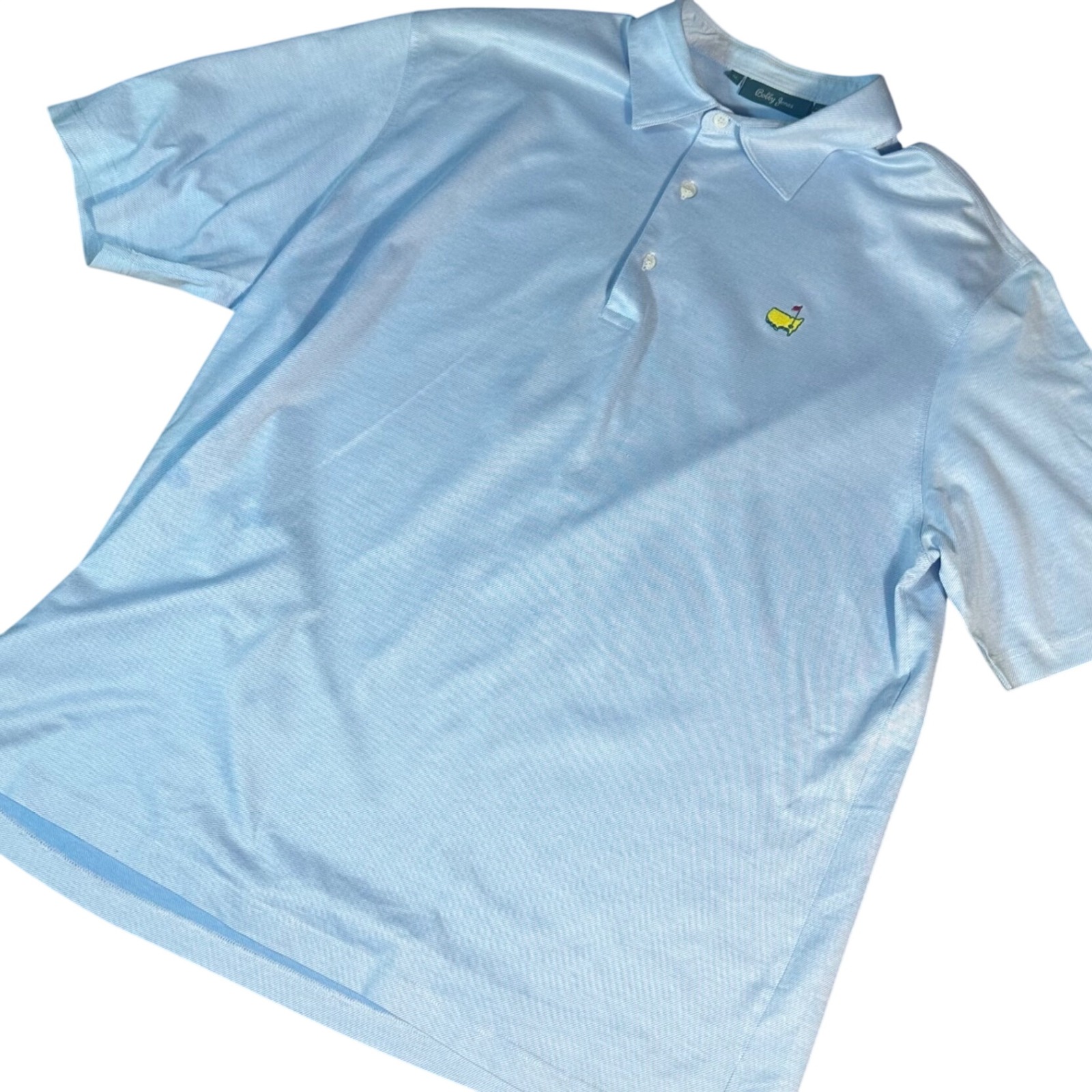 Bobby Jones Polo Shirt Mens Xl Light Blue Masters Tournament Golf Italian Cotton
